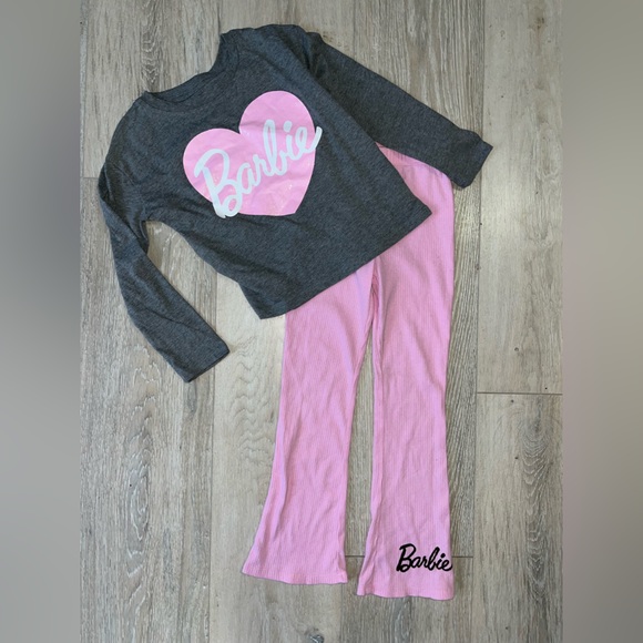 Barbie Other - Barbie Charcoal Top with Pink Heart and Pants